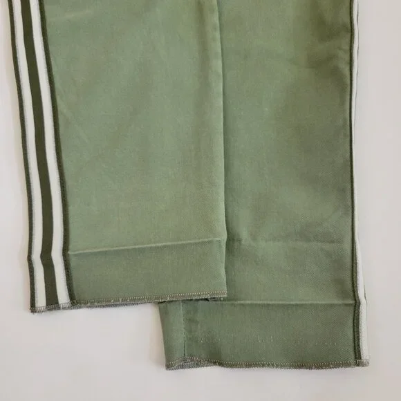 L'Agence Jem Brigade Denim Cropped Trouser Side Stripe Pant, Green - Picture 12 of 13